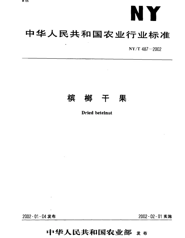NYT 487-2002 槟榔干果