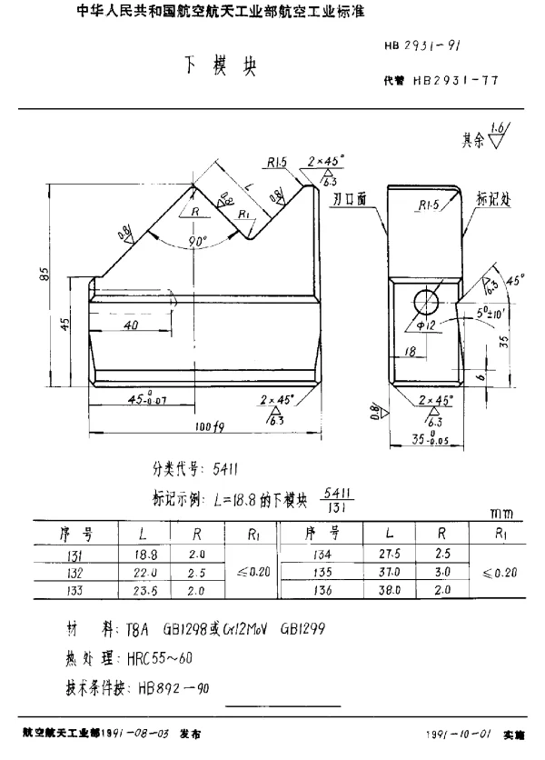 HB 2931-1991 下模块