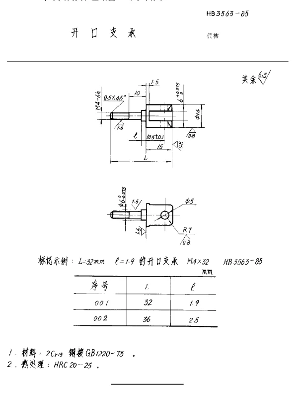 HB 3563-1985 开口支承