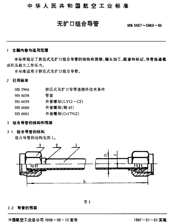 HB 5967~5969-1996 无扩口组合导管