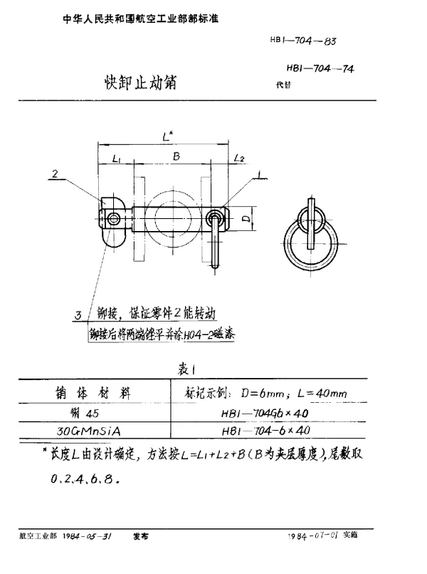 HB 1-704-1983 快卸止动销