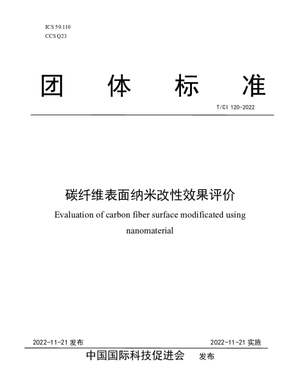TCI 120-2022 碳纤维表面纳米改性效果评价