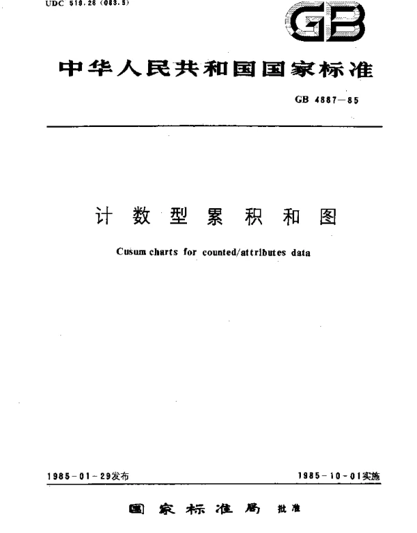 GBT 4887-1985 计数型累积和图
