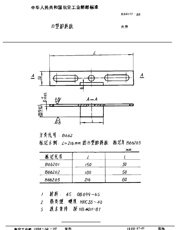 HB 4111-1988 B型卸料板