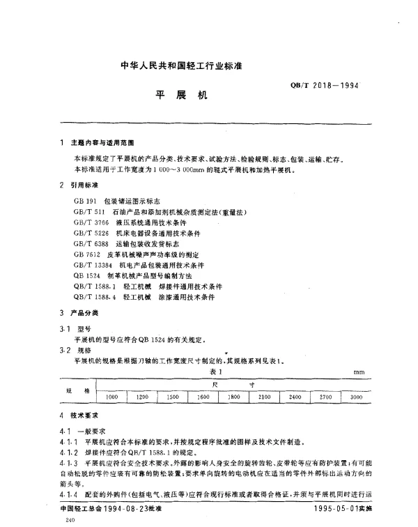 QBT 2018-1994 平展机