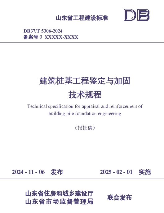 DB37T 5306-2024 建筑桩基工程鉴定与加固技术规程