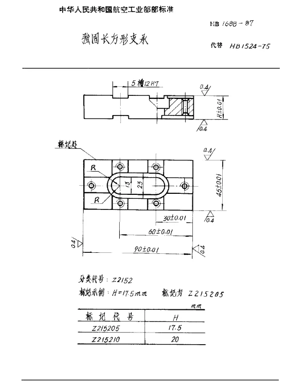 HB 1688-1987 强固长方形支承