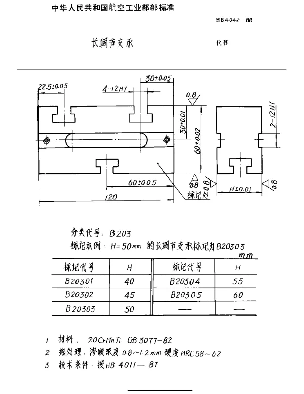 HB 4042-1988 长调节支承