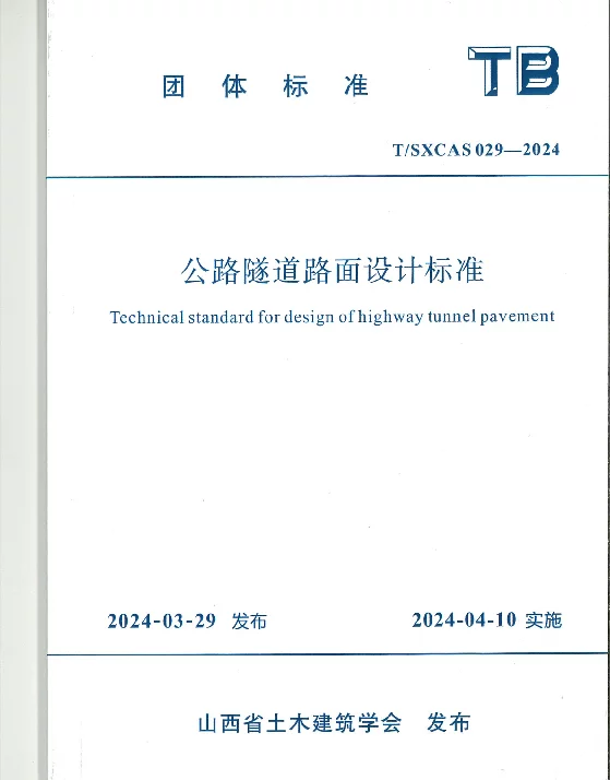 TSXCAS 029-2024 公路隧道路面设计标准