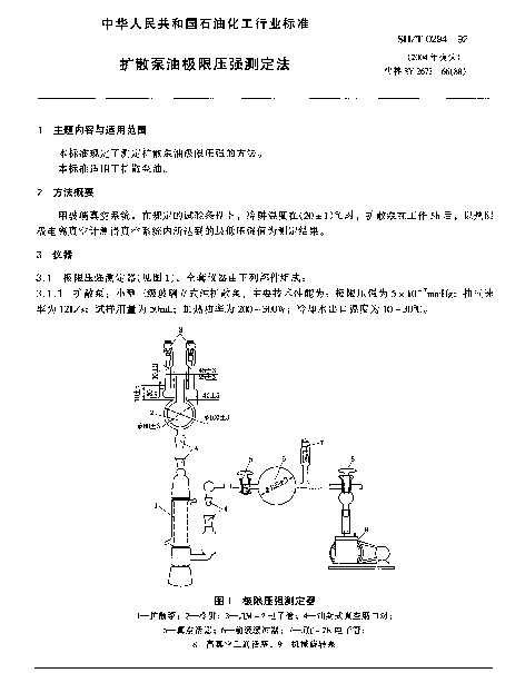 SHT 0294-1992 扩散泵油极限压强测定法
