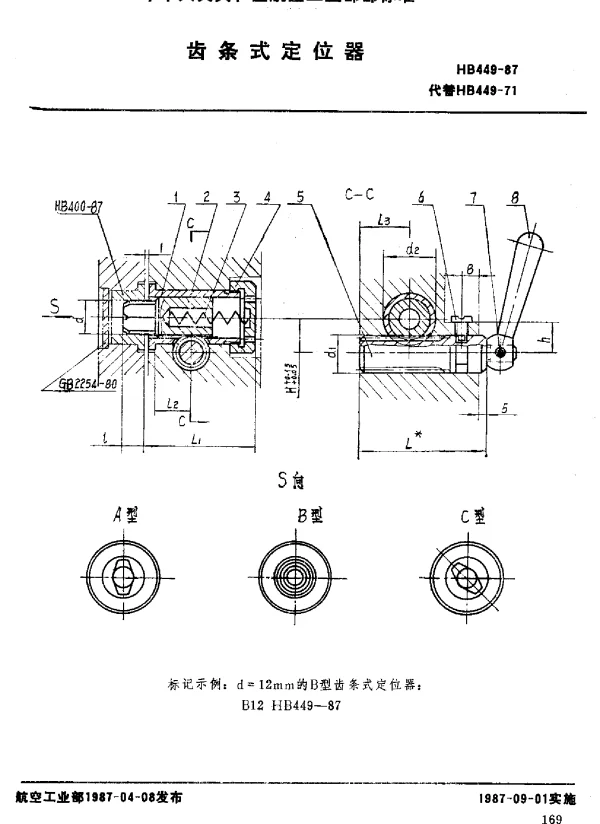 HB 449-1987 齿条式定位器