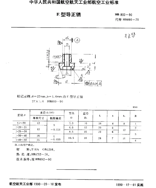 HB 860-1990 E型导正销