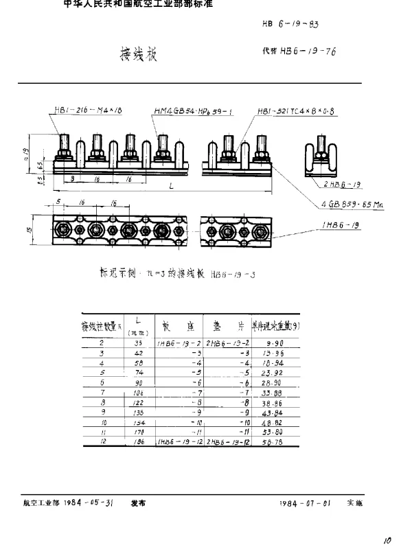 HB 6-19-1983 接线板
