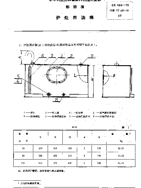 CB 489-1975 炉灶用油箱