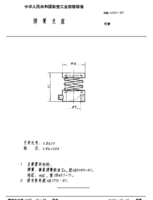 HB 1430-1987 弹簧支座