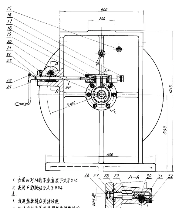 HB 1905-1975 卧轴式分度台 Φ９００