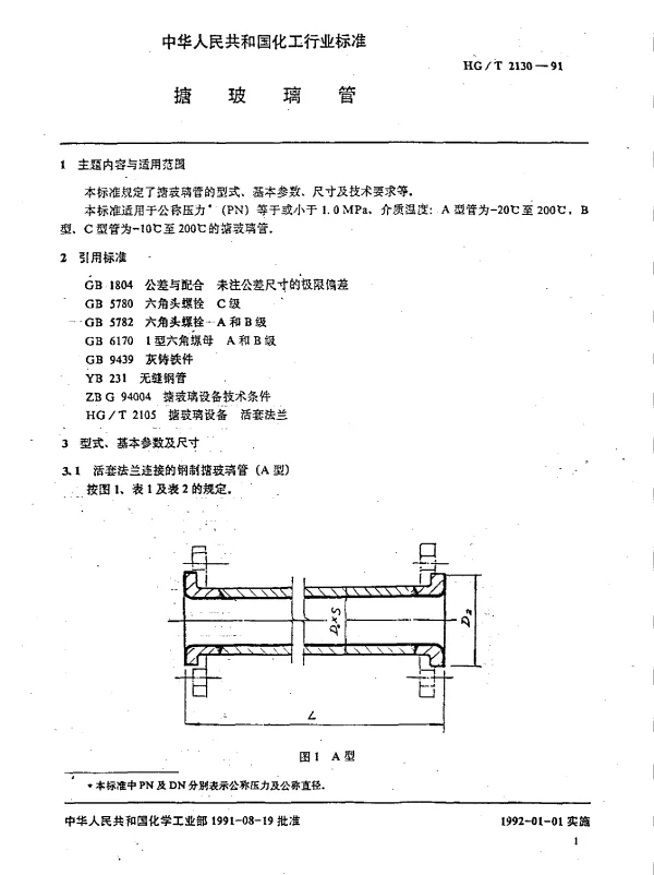 HGT 2130-1991 搪玻璃设备管