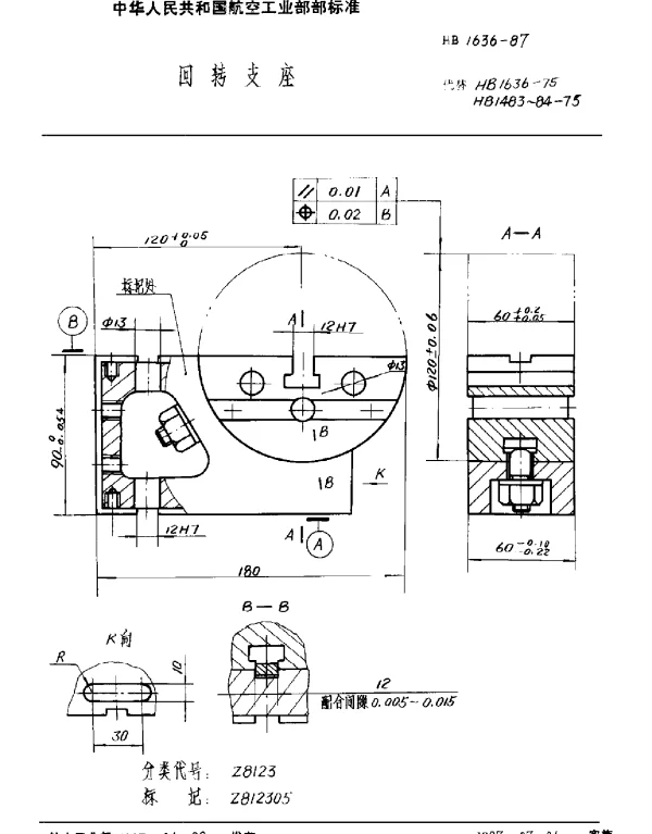 HB 1636-1987 回转支座