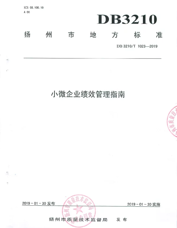 DB3210T 1023-2019 小微企业绩效管理指南