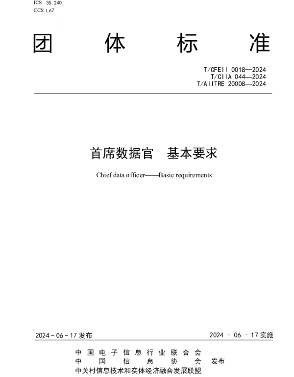 TCFEII 0018-2024 首席数据官 基本要求
