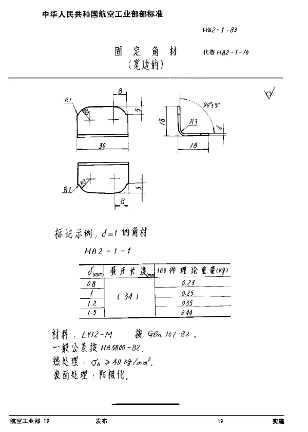 HB 2-1-1983 固定角材(宽边的)