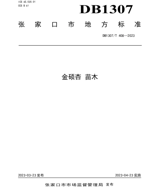 DB1307T408-2023 金硕杏 苗木