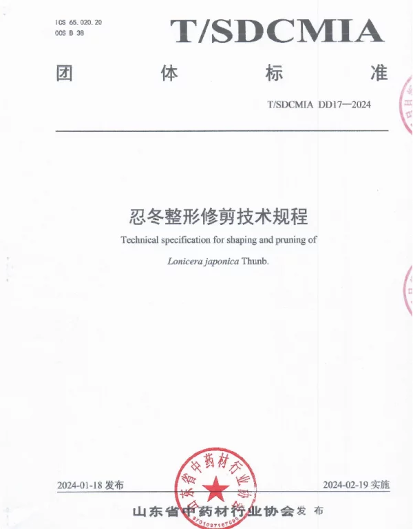 TSDCMIA DD17-2024 忍冬整形修剪技术规程