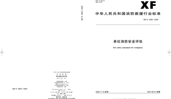 XFT 3005-2020 单位消防安全评估