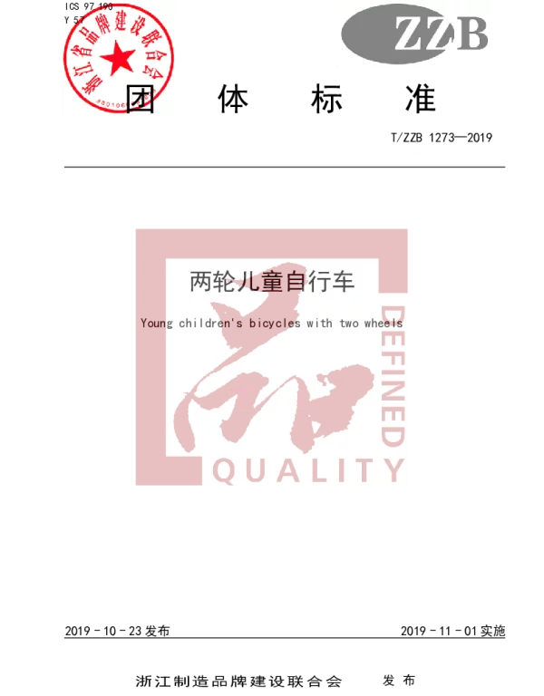 TZZB 1273-2019 两轮儿童自行车