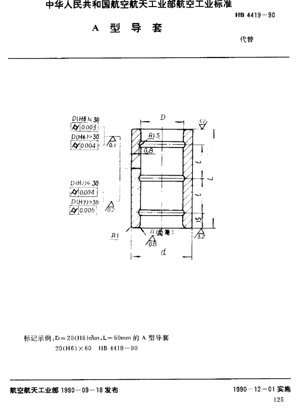 HB 4419-1990 A型导套