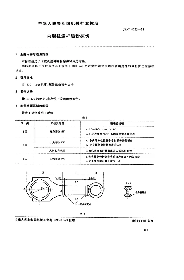 JBT 6722-1993 内燃机连杆磁粉探伤
