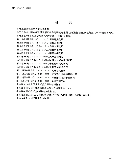GA 332.12-2001 禁毒信息管理代码 第12部分：查获毒品处理情况代码