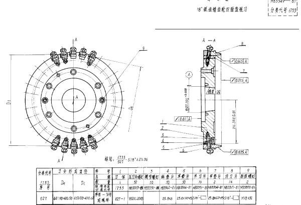 HB 3349-1981 １８＂弧齿锥齿轮双面盘铣刀（试行）