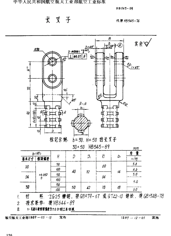 HB 545-1989 长叉子