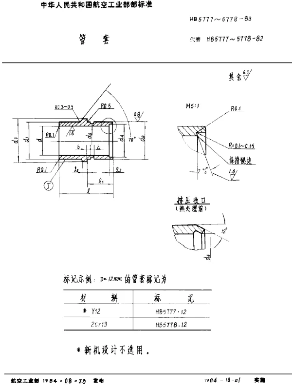 HB 5777~5778-1983 管套