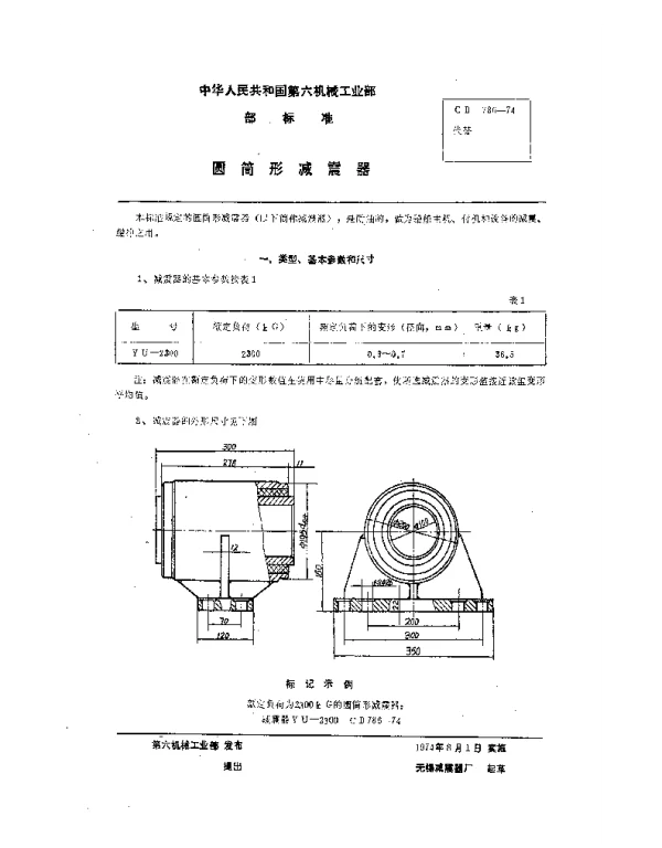 CB 786-1974 圆筒形减震器