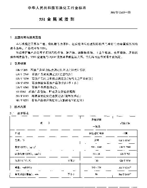 SHT 0563-1993 551金属减活剂