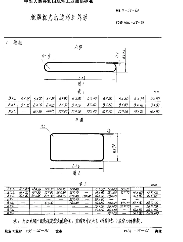 HB 0-49-1983 标牌标志的边框和外形