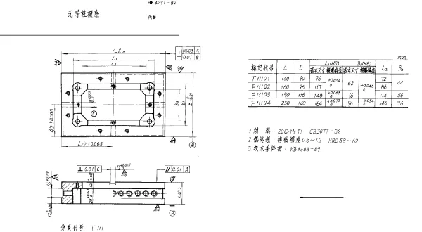 HB 4291-1989 无导柱模座