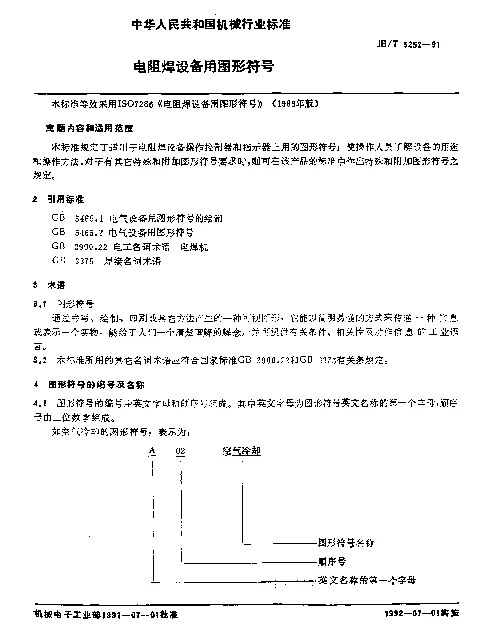 JBT 5252-1991 电阻焊设备用图形符号