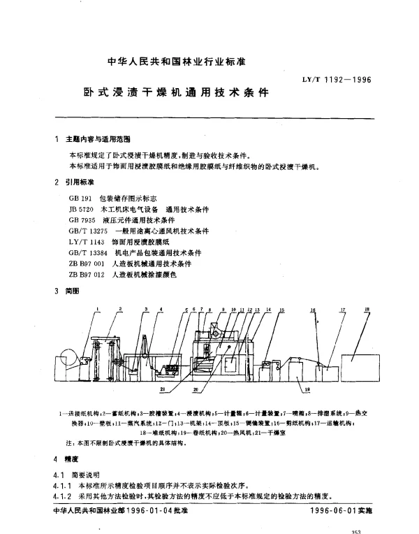 LYT 1192-1996 卧式浸渍干燥机通用技术条件