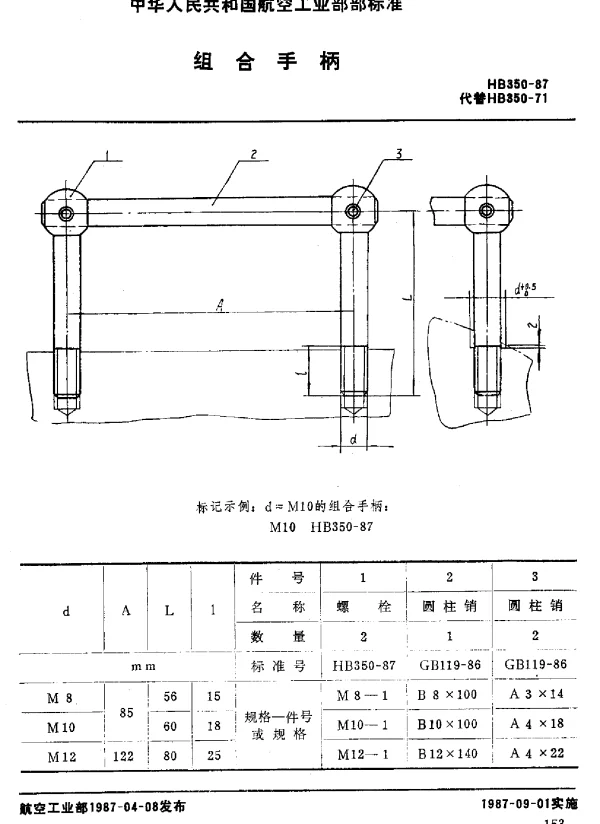 HB 350-1987 组合手柄