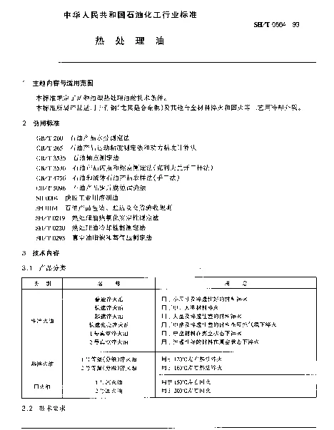 SHT 0564-1993 热处理油
