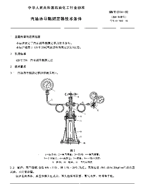 SHT 0314-1992 汽油诱导期测定器技术条件
