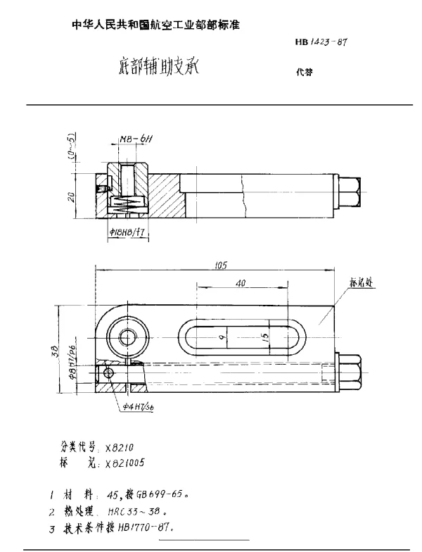 HB 1423-1987 底部辅助支承