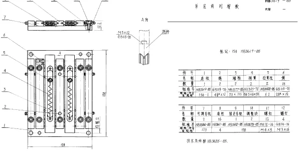 HB 3619-1985 单层两列溜板