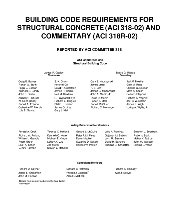 ACI318_02 BUILDING CODE REQUIREMENTS FOR STRUCTURAL CONCRETE (ACI 318-02) AND COMMENTARY (ACI 318R-02)英文版