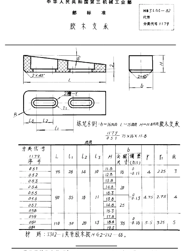 HB 3404-1982 胶木支承