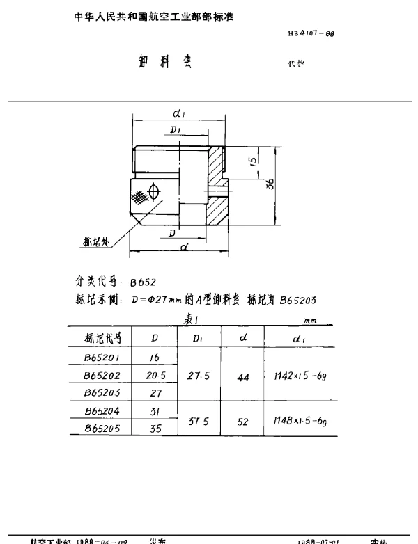 HB 4107-1988 卸料套