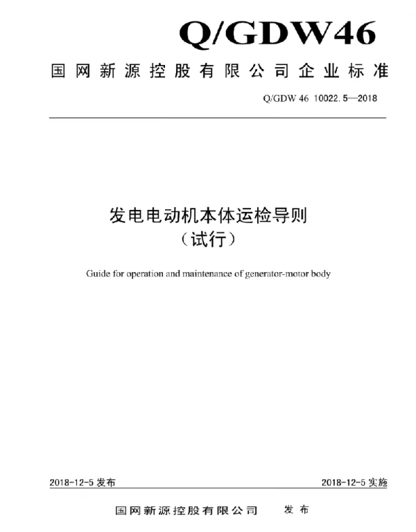 Q_GDW46 10022.5-2018 发电电动机本体运检导则（试行）